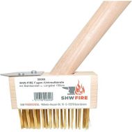 SHW-FIRE 59069 Grout Brush Weed Brush Joint Cleaning with Steel Bristles with Handle Wooden Handle 150 cm