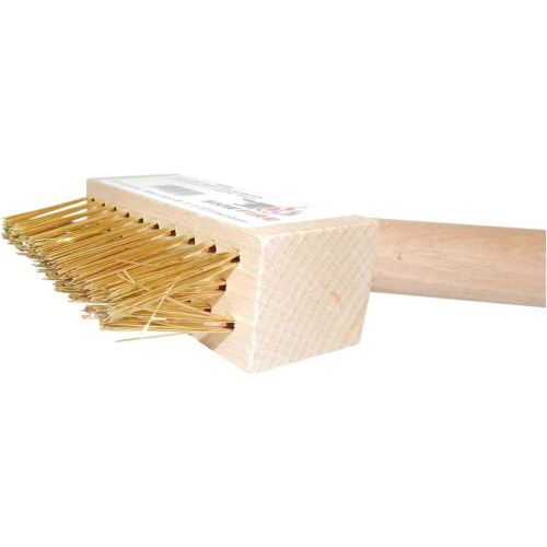  SHW-FIRE 59069 Grout Brush Weed Brush Joint Cleaning with Steel Bristles with Handle Wooden Handle 150 cm