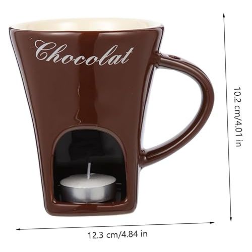  BESTonZON 1 Set Chocolate Fondue Porcelain Melting Pot Personal Fondue Pot Ramekins Fondue Coffee Cup Fondue Warmer Mug Fondue Cup Mini Cheese Pot Candy Ceramic Ice Cream