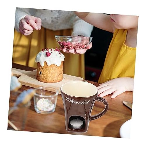  BESTonZON 1 Set Chocolate Fondue Porcelain Melting Pot Personal Fondue Pot Ramekins Fondue Coffee Cup Fondue Warmer Mug Fondue Cup Mini Cheese Pot Candy Ceramic Ice Cream