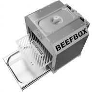 Beefbox Twin 2.0 - XXL 850°C top heat grill with 2 x 4.2 kW burners - completely stainless steel - can be disassembled - electronic ignition - integrated warming area