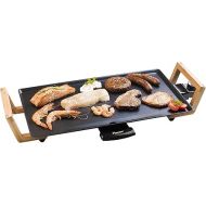Bestron Teppanyaki Grill Plate in Asia Design, With Bamboo Handles