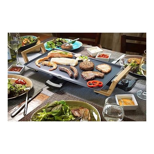  Bestron Teppanyaki Grill Plate in Asia Design, With Bamboo Handles