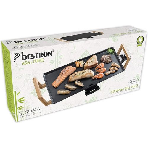  Bestron Teppanyaki Grill Plate in Asia Design, With Bamboo Handles