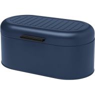 GALICJA ALEN Powder-Coated Steel Bread Bin - Modern Bread Basket - Bread Storage Box - Bread Storage Box - 34 x 18 x 16 cm - Navy Blue