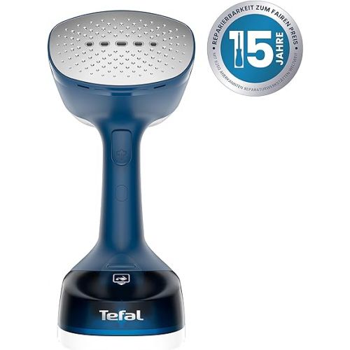  Tefal DT7170 Access Steam Easy Steam Brush | 15 Seconds Heating Time | 1400 Watt | Up to 25 g/min | 150 ml Water Tank | 8 Min. Steamen | 2.6 m Power Cord | Various Accessories | White/Blue