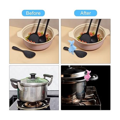  Cooking Spoon Holder Witch on the Stove Spoon Rest Silicone Pot Lid Holder Kitchen Pot Lid Holder Spoon Holder Silicone Lid Lifter Silicone Pan Splash Guard Universal