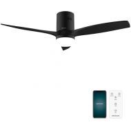 Cecotec - Deckenventilatoren mit Licht EnergySilence Aero 5600 Aqua Black&Black Connected, 132 cm, 40 W, LED 20W Licht, 3 Flugel, 6 Geschwindigkeiten, Timer, Winter/Sommer Modus, Wi-Fi, Schwarz