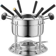 MASER 931933 Fondue Set for 6 People, Ideal for Meat Fondue, 11-Piece Fondue Set Including Fondue Forks and Fondue Burner, in Pretty Gift Box, Stainless Steel, 1.8 Litres