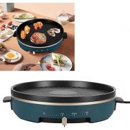 Electric Table Grill, 1200 W Smokeless Electric Grill with Adjustable Temperature and Non-Stick Coating for Roasting Steak Fish Eggs Chicken Wings Ham 50-250 °C (EU 220V)