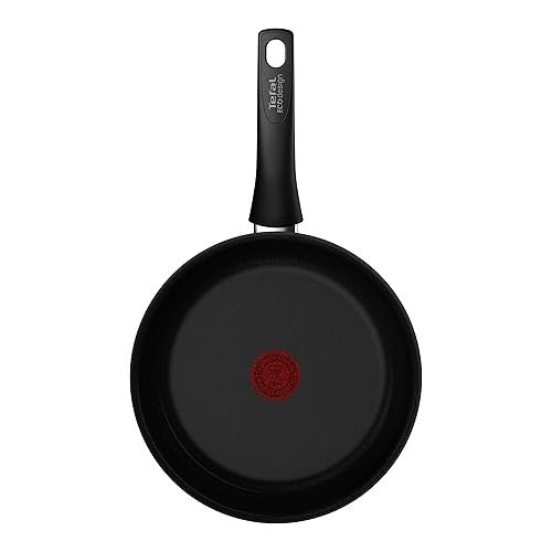  Tefal C43504 Renew On Black Frying Pan 24 cm Ceramic Coating Environmentally Friendly Recycled Thermal Signal for All Hobs Induction Safe Black
