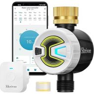 Shrivee Wireless Irrigation Computer with Brass Water Inlet, APP Control via 2.4GHz WiFi and Bluetooth, Rainfall Delay, Manual/Automatic Irrigation Computer