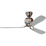 HUNTER FAN Deckenventilator Industrie II 132 cm fur den Innenbereich, mit Wandsteuerung, Chrom Geburstet, mit 3 austauschbaren Flugeln Farbe Teak und Grau, optimal fur Sommer und Winter, Modell 24542