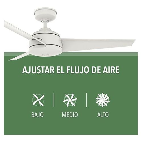  HUNTER FAN Deckenventilator Industrie II 132 cm fur den Innenbereich, mit Wandsteuerung, Chrom Geburstet, mit 3 austauschbaren Flugeln Farbe Teak und Grau, optimal fur Sommer und Winter, Modell 24542