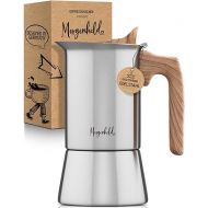 Morgenheld Espresso Maker for 6 Cups [300 ml] Made of Rustproof Stainless Steel - Mocha Pot, Espresso Jug Suitable for All Hob Types - Dishwasher Safe