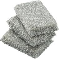 WMF Shiny Cushion Silver Pack of 3 Washing Up Sponge, Scourer, Lurex Sponge, Ideal for Coated Pans, Pots, Glass Ceramic Hobs