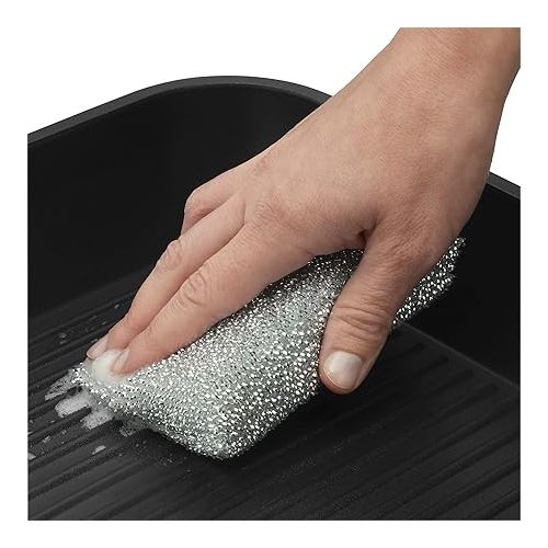  WMF Shiny Cushion Silver Pack of 3 Washing Up Sponge, Scourer, Lurex Sponge, Ideal for Coated Pans, Pots, Glass Ceramic Hobs