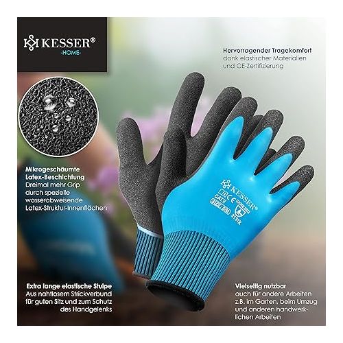  KESSER® Lawn / Flower Bed Edging, Gloves, 5 / 10 / 15 / 20 / 25 / 30 / 35 / 40 / 45 / 50 m, 100 x 14 cm or 100 x 18 cm Border Lawn Sheets, Mowing Edge, Metal Palisade Length 30 m, Height 14 cm