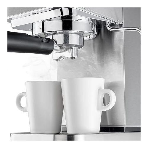  Ufesa CE8020 Capri Expresso and Cappuccino Coffee Machine, 20 Bars, 1350 W, Thermoblock System, Adjustable Steamer, 2 Modes: Ground Coffee or Pad, 1.4 L Tank, 1 or 2 Coffee