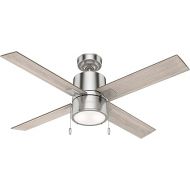 HUNTER, Beck 54214 Deckenventilator mit Kette, Ventilator mit Licht fur den Innenbereich, 4 wendbare Flugel, poliertes Nickel, 132 cm (52 Zoll)