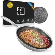 FIXLINE® Premium Frying Pan Diameter 28 cm - All Hobs Including Induction - Scratch-Resistant Non-Stick Coating without PFOA - Oven up to 250°C - Elegant Honeycomb Design - All-rounder Pan for Every