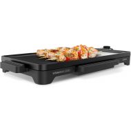Taurus Steakmax 2200 Grill Plate Smooth 2200 Watt Surface 49 x 27 cm Non-Stick Coating Easy Cleaning Temperature Control Grease Drip Tray Non-Slip Feet Black