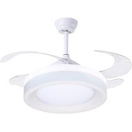 BEL AIR HOME - Ceiling Fan Titanium Series DC Motor with Extendable Blades & 36 W LED Light (3000 K, 4000 K, 6500 K) & Remote Control (White)