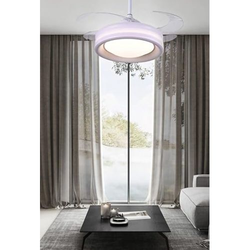  BEL AIR HOME - Ceiling Fan Titanium Series DC Motor with Extendable Blades & 36 W LED Light (3000 K, 4000 K, 6500 K) & Remote Control (White)