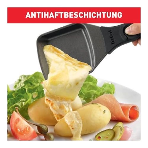  Tefal Raclette Ambiance RE4588 | fur 10 Personen, inklusive Tischgrill-Funktion | Grillplatte antihaftbeschichtet + spulmaschinengeeignet | 2 Meter langes abnehmbares Kabel | Schwarz/Edelstahl | 1350W