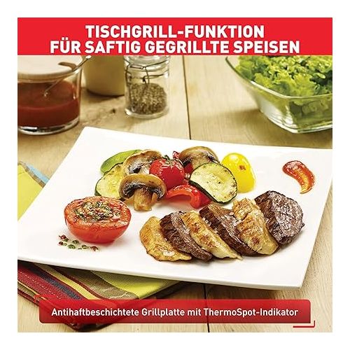  Tefal Raclette Ambiance RE4588 | fur 10 Personen, inklusive Tischgrill-Funktion | Grillplatte antihaftbeschichtet + spulmaschinengeeignet | 2 Meter langes abnehmbares Kabel | Schwarz/Edelstahl | 1350W