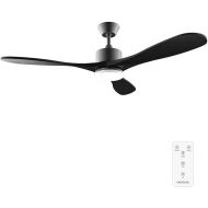 Cecotec EnergySIlence Aero 5200 Ceiling Fan Black Design 40 W, 52 Inches with DC Motor, LED Lighting and Remote Control (Wood Finish, Stone Pro)