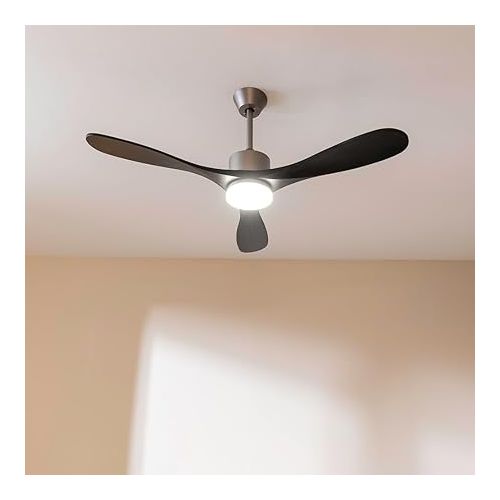  Cecotec EnergySIlence Aero 5200 Ceiling Fan Black Design 40 W, 52 Inches with DC Motor, LED Lighting and Remote Control (Wood Finish, Stone Pro)