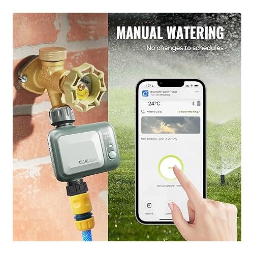  Johgee Irrigation Computer WLAN 2.4 GHz, Intelligent Automatic Irrigation System with Smart App, Voice Control & USB Gateway, Rain Delay Weather Forecast for Garden Greenhouse