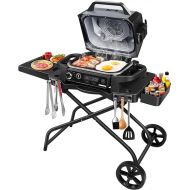 GFTIME BBQ Stand for Ninja Woodfire Grill, BBQ Cart Foldable Outdoor Grill Stand for Ninja Woodfire Outdoor Grill (Ninja OG701), Traeger Ranger, Pit Boss, Blackstone Griddle