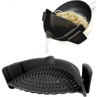 Ghada Snap Strainer Silicone Kitchen Strainer - Pasta Strainer Attachment for Hanging in Bowl, Pan & Pot - Strainer as Perfect Straining Aid for Fruit, Vegetables, Pasta, Dishwasher Safe (Black)