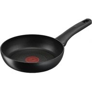 Tefal G28802 Hard Titanium On Frying Pan 20 cm Aluminium Safe Non-Stick Coating Thermal Signal Temperature Indicator Suitable for All Hobs Suitable for Induction Cookers Black