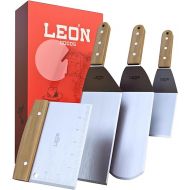 LEON Goods ⓒ - NEW: Teppanyaki grill accessories made of stainless steel for plancha, grills and grill plates. Long grill spatulas for your grill plate. Spatula, grill turner for BBQ.