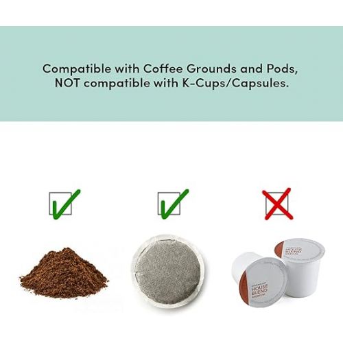  Elite Gourmet EHC113M 14oz Single Serving Coffee Maker with Stainless Steel Travel Mug, Coffee Grounds, Reusable Filter, Mint