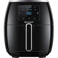 KESSER XXL 5.5-Litre Stainless Steel Hot Air Fryer, Includes Bread Pan, 1700 W, Touch Display, 8 Programs, No Oil Required, Hot Air Oven and Grill, Fat-Free, Black