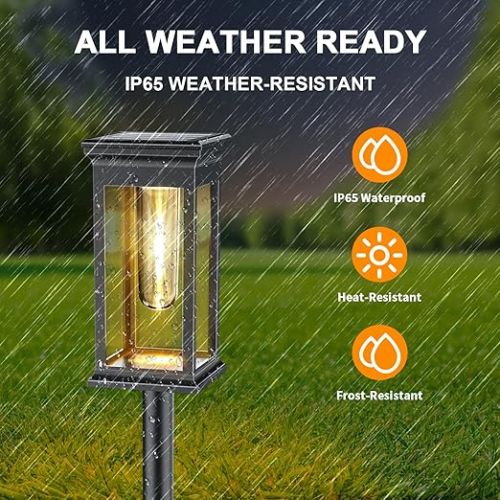  SOLARBABY Solar Lights Outdoor Path Lighting, Solar Garden Lighting, Waterproof Landscape Lighting for Yard, Pathway, Garden, Pack of 6