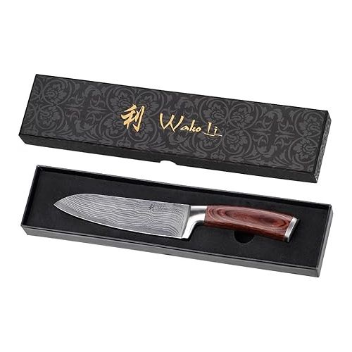  Santoku Wakoli Edib Damascus Knife