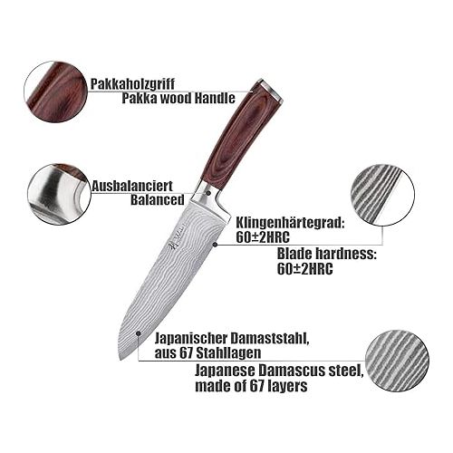  Santoku Wakoli Edib Damascus Knife