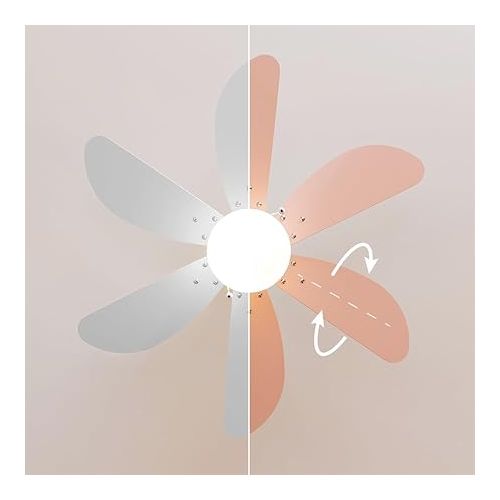  Cecotec EnergySilence 3600 Vision Nude Ceiling Fan, 50 W, Diameter 91 x 37 cm, Lamp, 3 Speeds, 6 Reversible Blades, Summer/Winter Function, Pull Chain, White/Nude