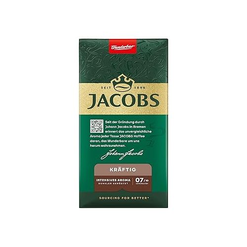  Jacobs Kronung Kraftig, Gemahlener Rostkaffee, Dunkle Rostung, 500g (1er-Pack)