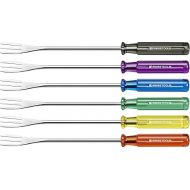 PB Swiss Tools 3-pointed fondue fork set PB 4040, 100% Swiss made, 6-piece fondue fork set with screwdriver handle for cheese or chocolate fondue