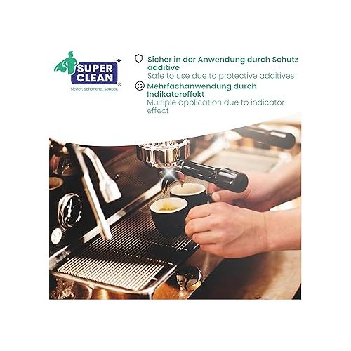  SUPER CLEAN 12 x 1000 ml Universal Descaler Coffee Machine, Liquid, For All Machines and Brands, 120 x Descaling, Effective Liquid Descaler for Coffee Machines, Kettles and Showers