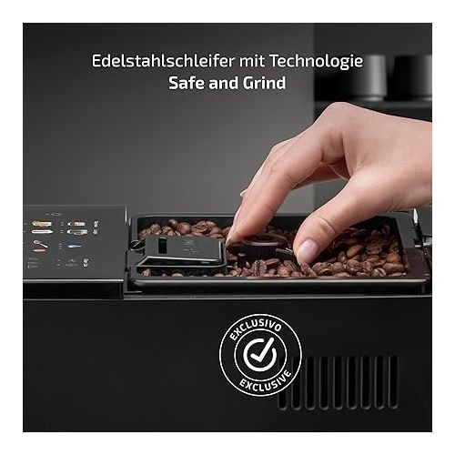  Ufesa Sensazione Fully Automatic Coffee Machine with 20 Bar Pressure for Espresso and Cappuccino, Compact, Coffee Adjustment, Touch Panel, Integrated Grinder, Exclusive Technology