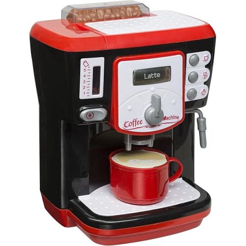  Idena 40234 Toy Coffee Machine with Sound and Light Effects, Children's Kitchen Device with Various Functions