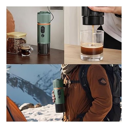  COTGCO Espressomaschine Tragbare Auto 12v: Tragbare Akku Kaffeemaschine fur Camping Reise - 2,5 Minuten Schnelles Erhitzen - 8 Tassen Espresso fur Eine Ladung