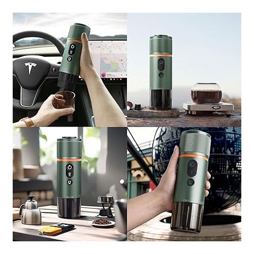  COTGCO Espressomaschine Tragbare Auto 12v: Tragbare Akku Kaffeemaschine fur Camping Reise - 2,5 Minuten Schnelles Erhitzen - 8 Tassen Espresso fur Eine Ladung